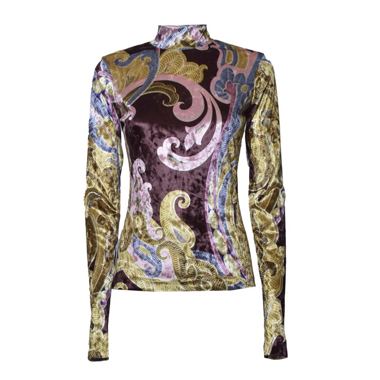 Tシャツ・カットソー Etro Fitted Top In Multicolored Printed Chenille Etro Fitted Top In Multicolored Printed Chenille | THE LIST