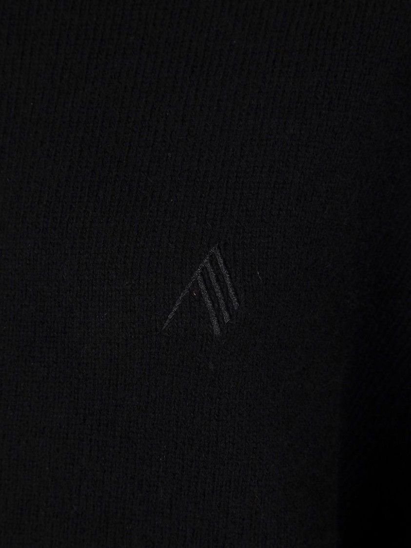 Attico Asymmetric Wool And Cashmere Pullover In Black