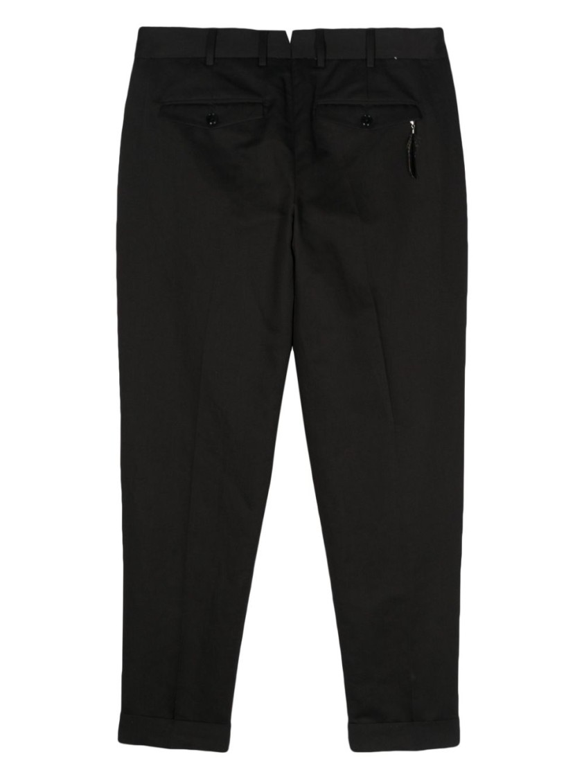 Pt Torino Tailored Black Trousers With Classic Pleat In Black