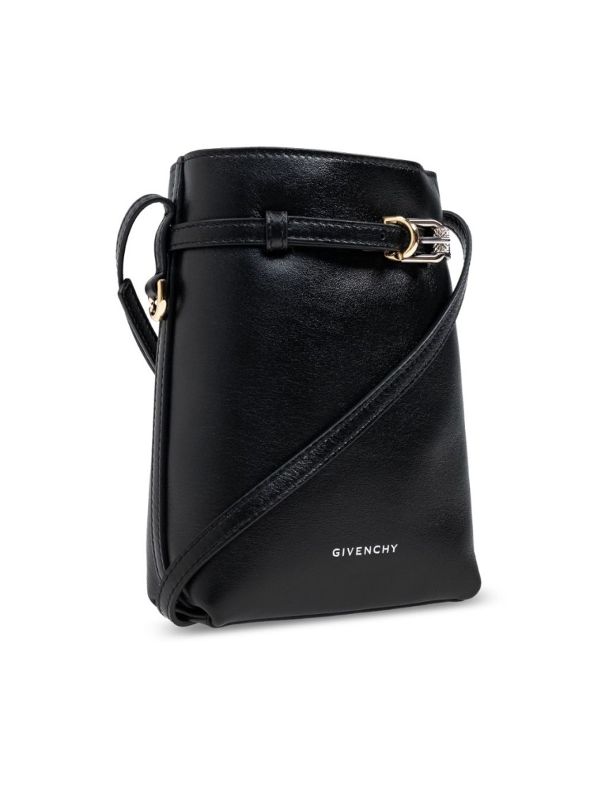 Givenchy Calf Leather Shoulder Bag With Logo And Gold-tone Hardware