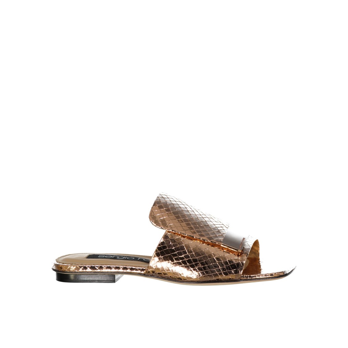 Sergio Rossi Leather Flat Sandals In Brown