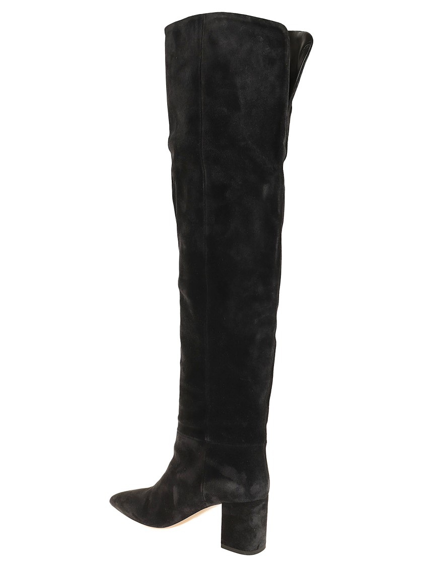 Paris Texas Ophelia High Heels Boots In Black Leather In Black