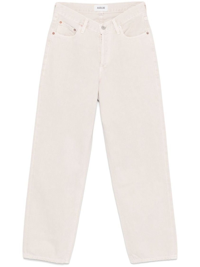 Shop Agolde High-waisted Relaxed Straight-leg Jeans With Timeless Appeal In Neutrals