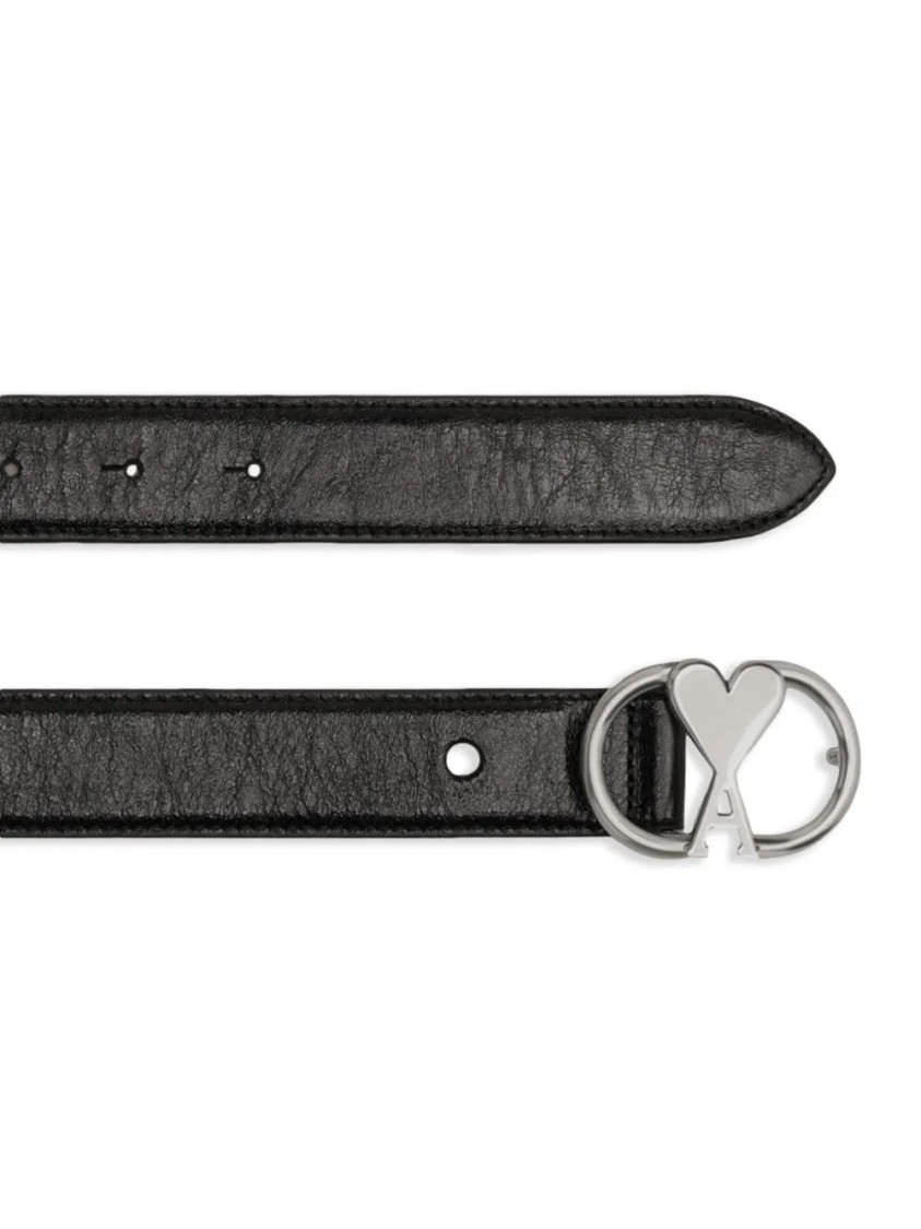 ベルト Ami Smooth Black Cow Leather Belt Ami Smooth Black Cow Leather Belt in Black | THE LIST