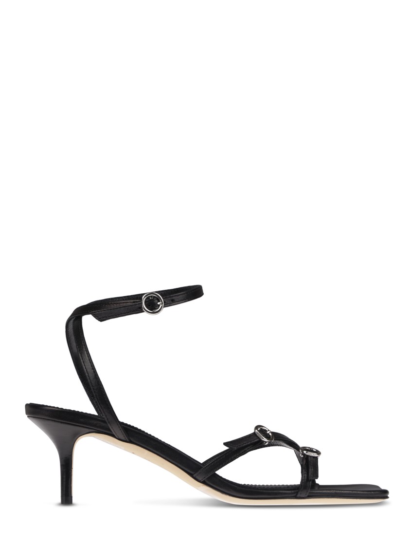 Aeyde Nappa Leather Sandals With Pointed Toe In Black
