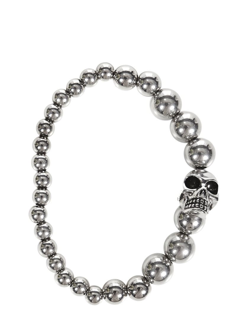 Alexander Mcqueen Skull Bracelet In Silver