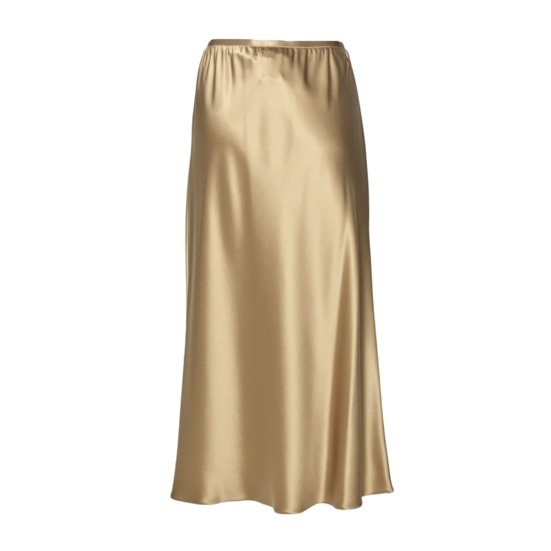 Max Mara Carnet Skirt In Camel Silk Satin In Brown