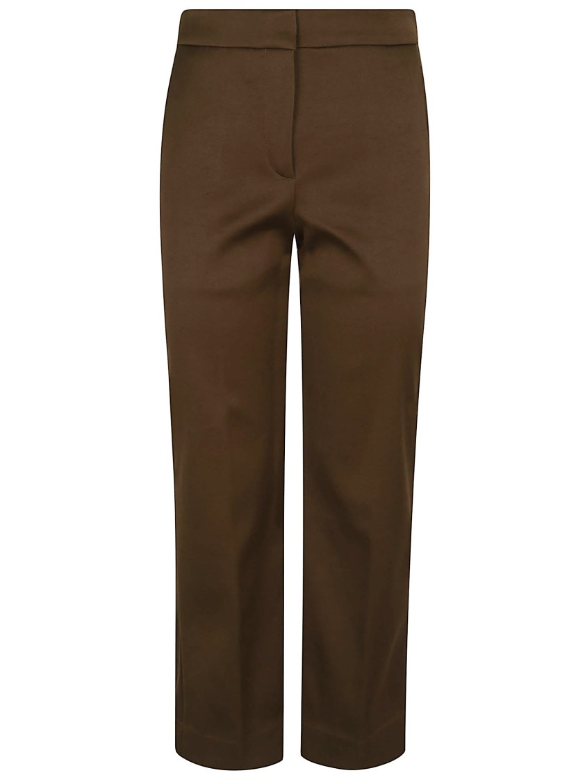 Tory Burch Ankle-length Twill Trousers With Functional Pockets