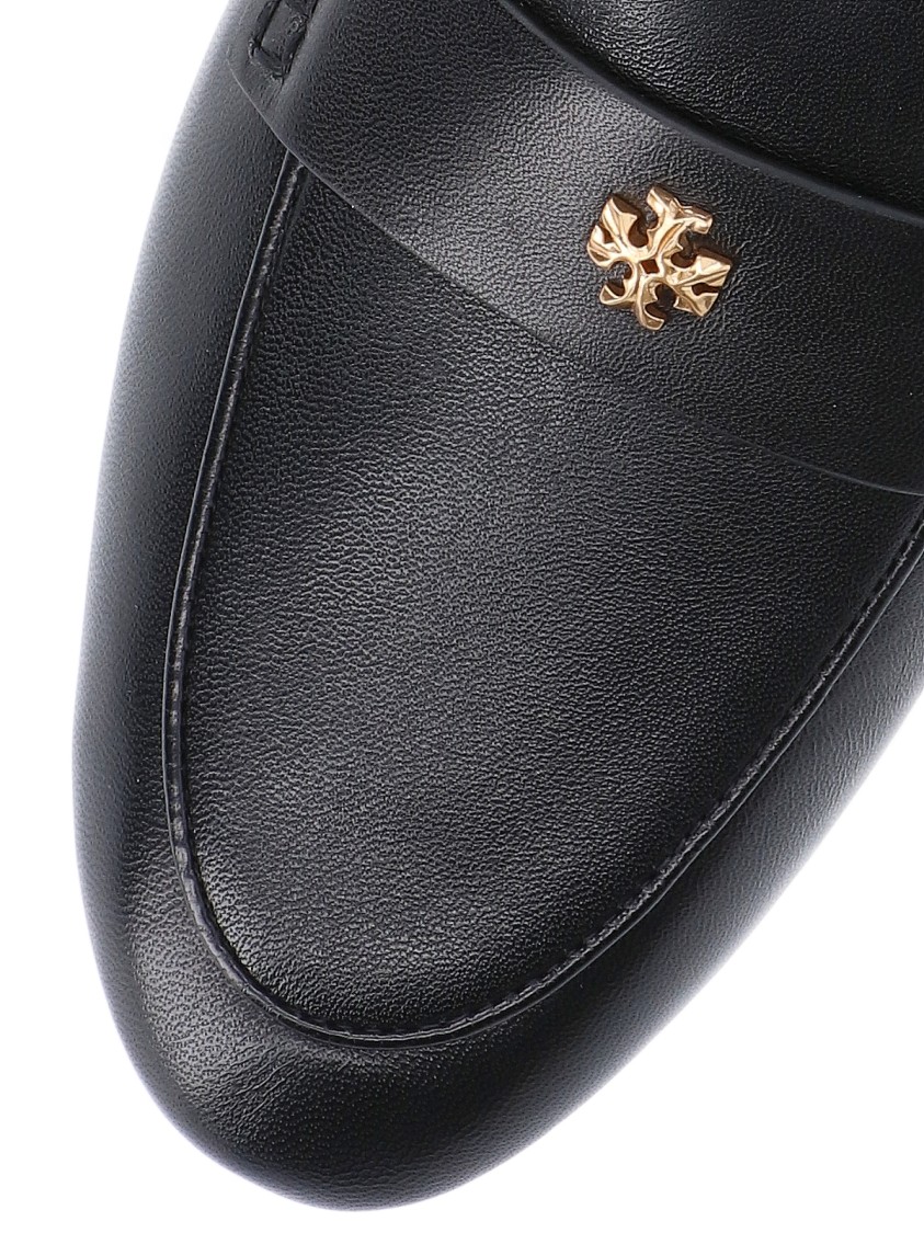 Tory Burch Black Leather Ballet Loafers In Black