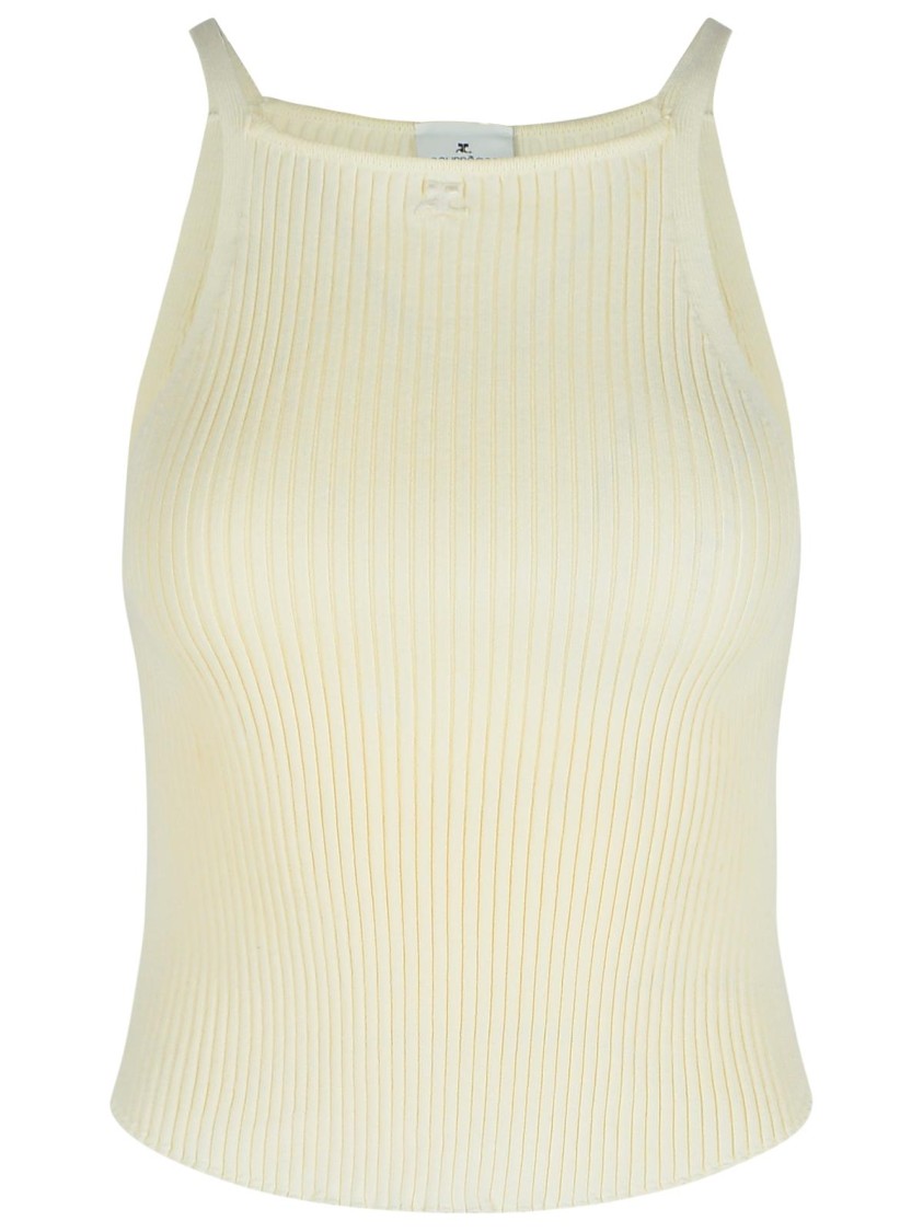 Courrèges Courreges Ivory Viscose Blend Top In Neutral
