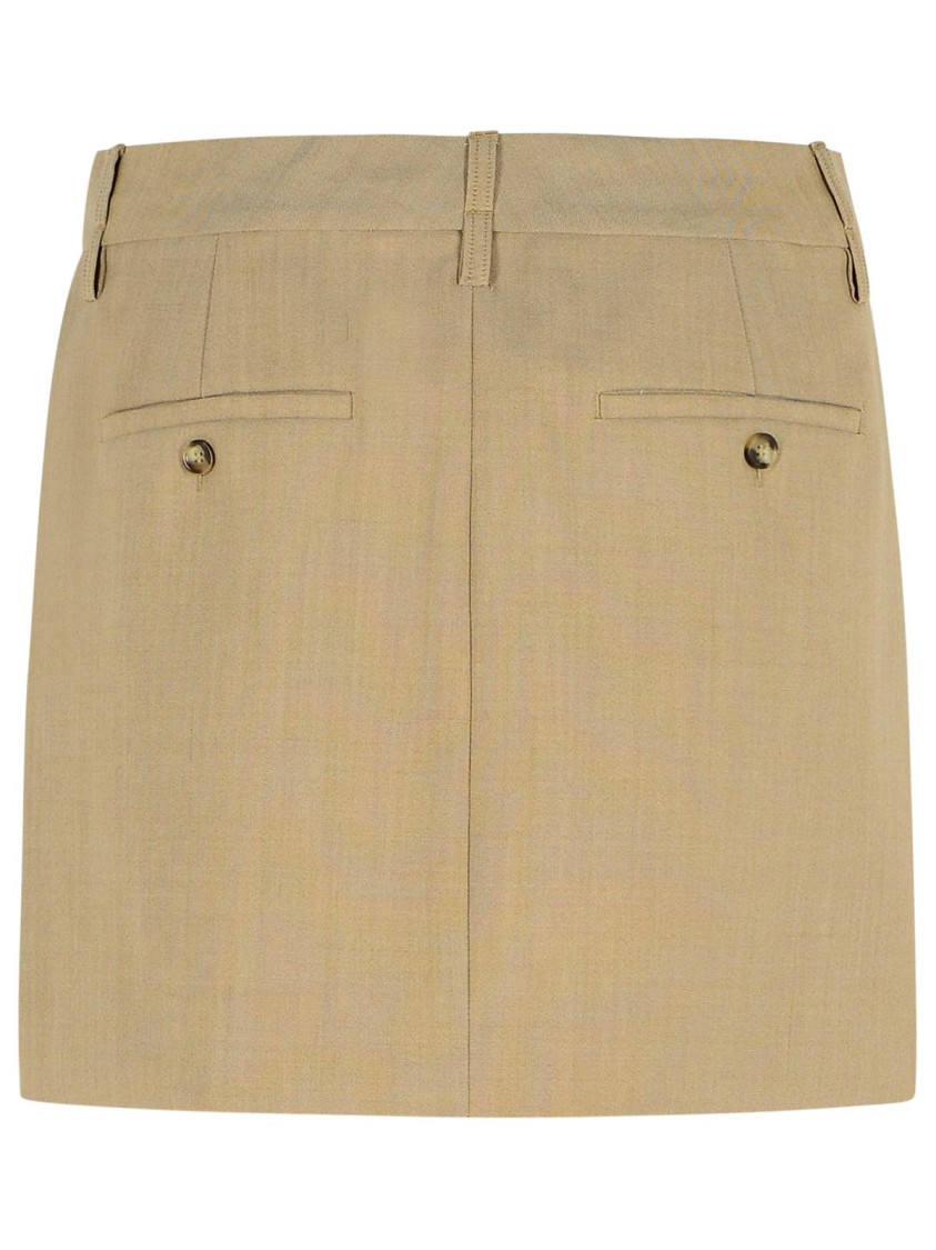 Sportmax 'fify' Virgin Wool Miniskirt In Brown