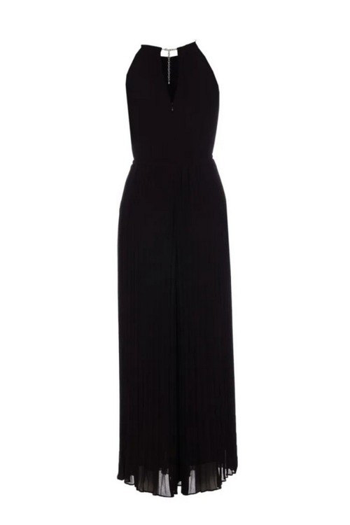 オールインワン・サロペット Michael Kors Pleated Maxi Dress With High Neckline Michael Kors Pleated Chain-Neck Halter Jumpsuit - Macy's