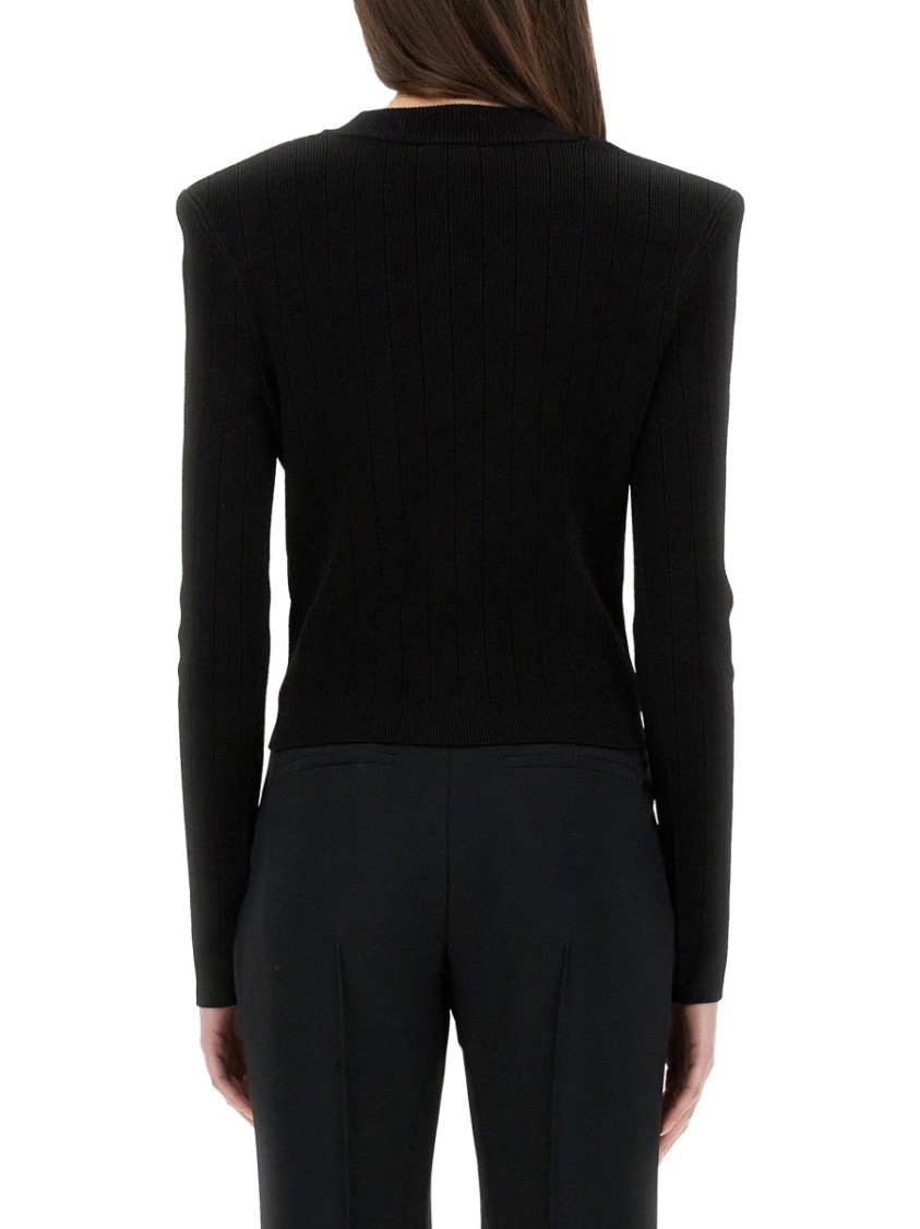 Balmain Button-embellished Ribbed-knit Cardigan
