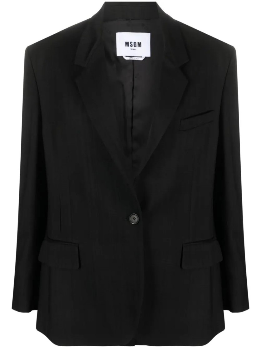 Msgm Elegant Tailored Jacket With Luxurious Viscose-wool Blend And Classic Silhouette In Black