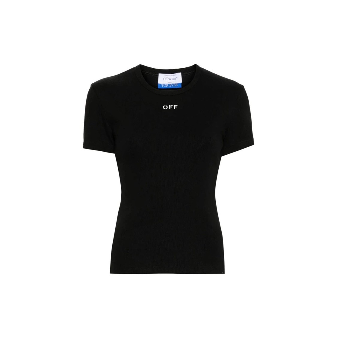 Off-white Slim Fit Black Cotton-elastane Logo T-shirt