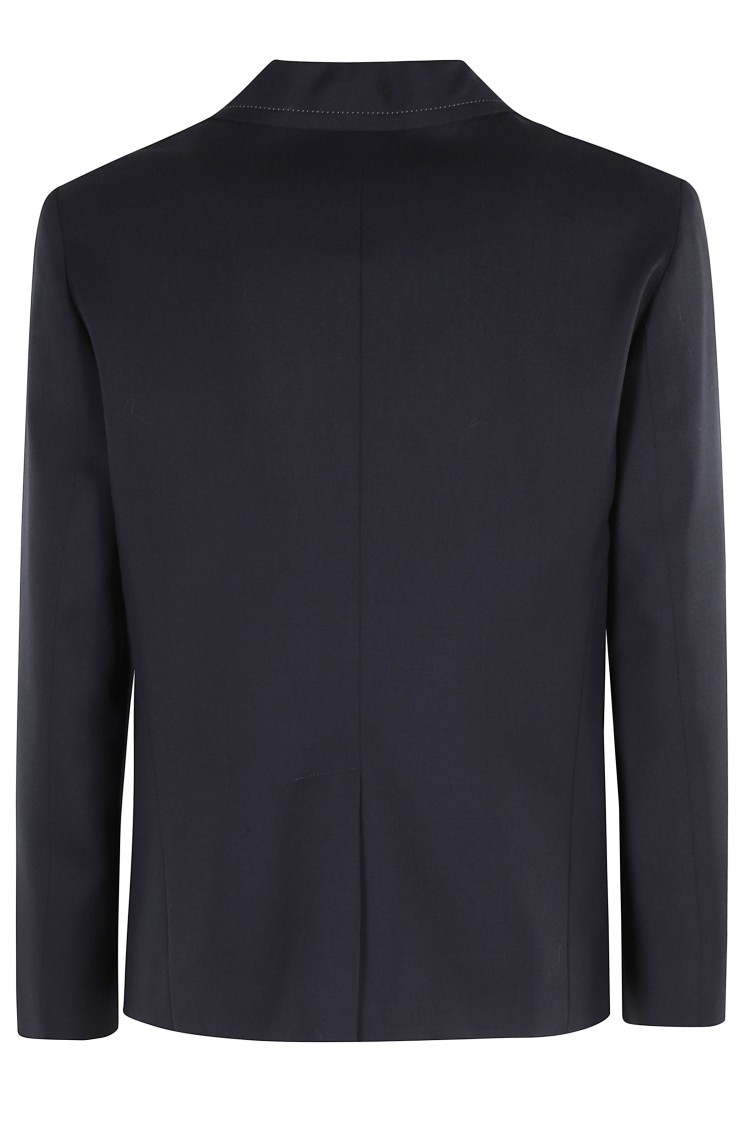 Marni Classic Blue Wool Jacket With Signature Stitching In Blue