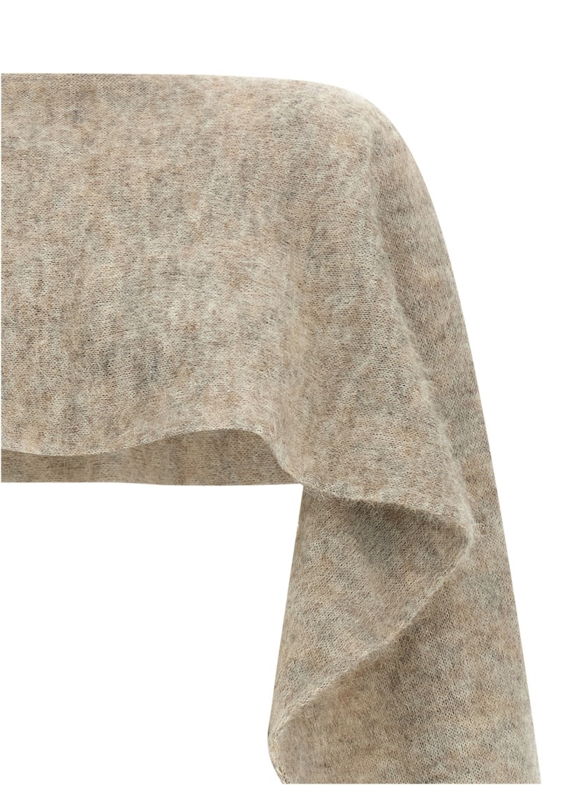 Moschino Gauze Mohair Blend Cape In Gray