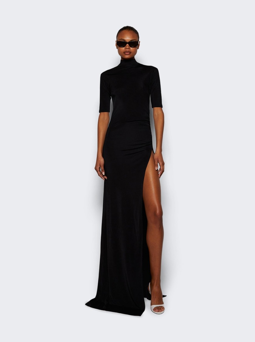 The New Arrivals By Ilkyaz Ozel Pernille Crepe Maxi Dress - Dark Side -black In Black