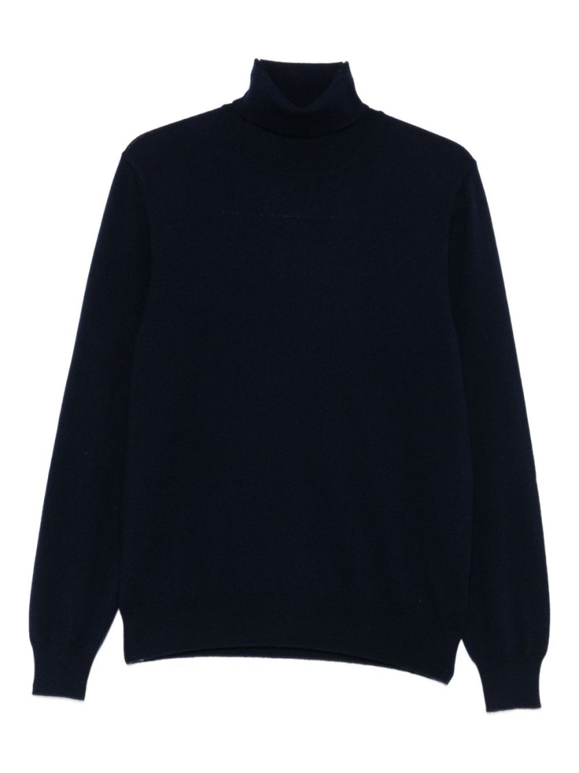 Gran Sasso Navy Blue Turtleneck Sweater In Black