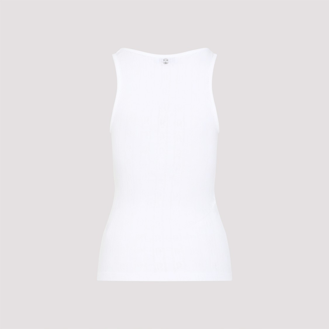 Shop Rabanne Fitted Ribbed Cotton Tank Top In White