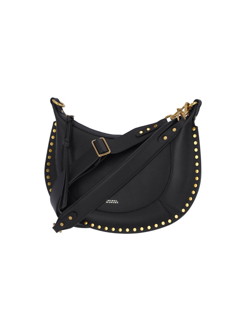Isabel Marant Oskan Moon Studded Shoulder Bags In Black