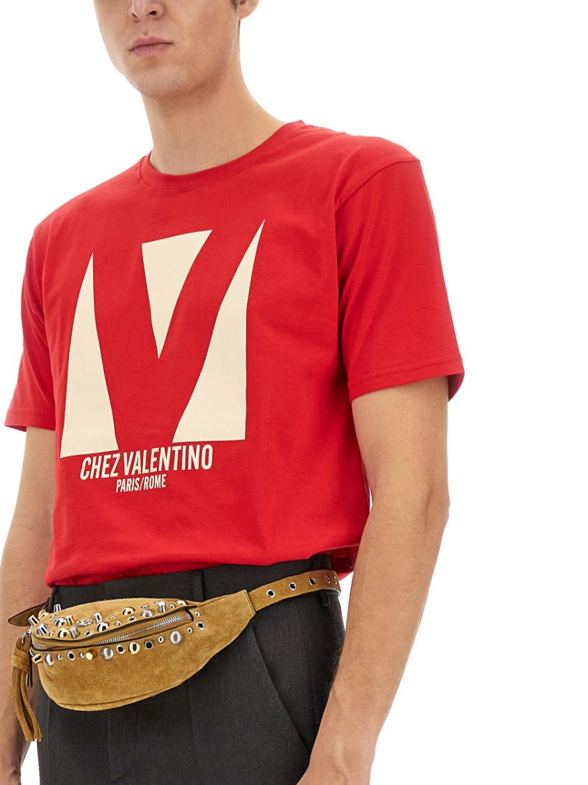 Valentino Crewneck Graphic Print T-shirt Logo