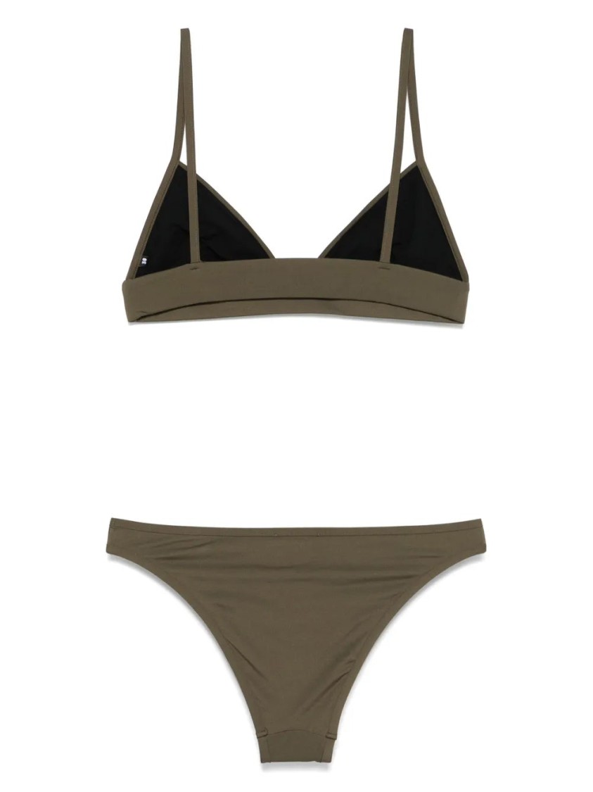 Balmain Triangle Bikini With Classic Fit In Green