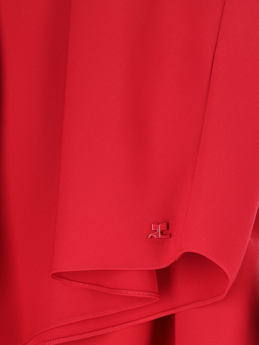 Courrèges Scarf-detail Asymmetric Minidress In Red