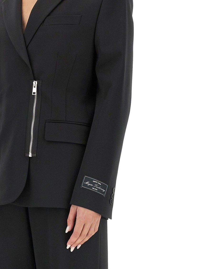 Msgm Jacket With Zip In Black