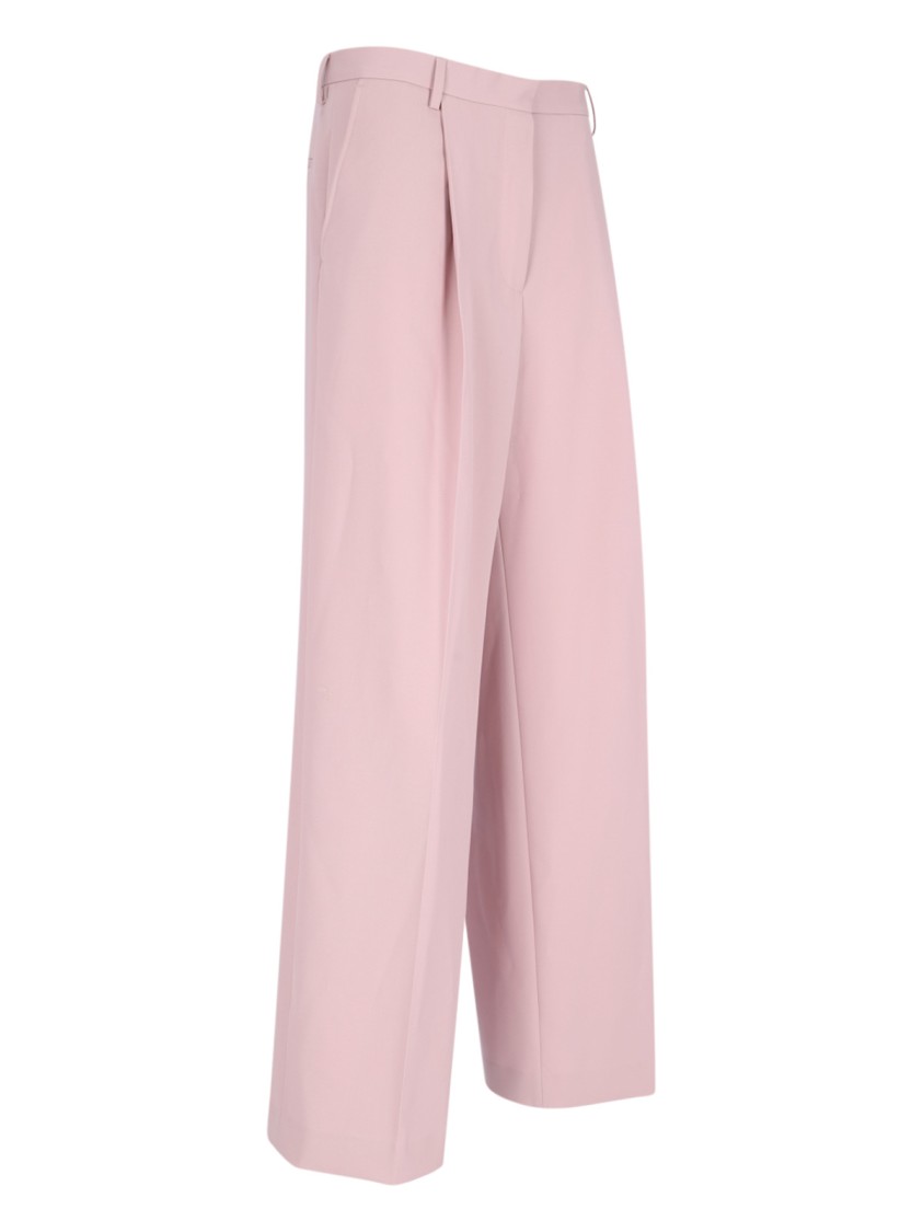 Dries Van Noten Wide-leg Trousers In Pink Wool In Pink