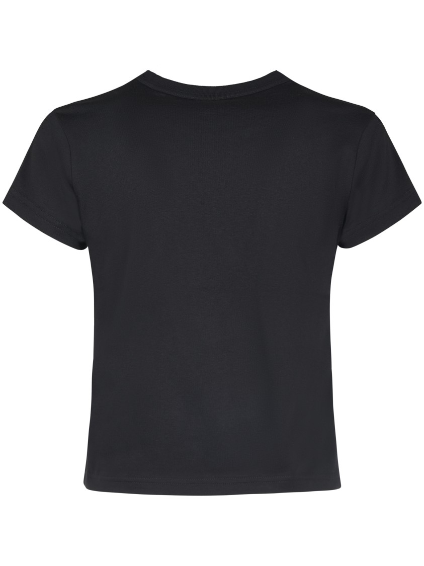 Alexander Wang Fitted Black Tee With Puff Logo Detail In Black