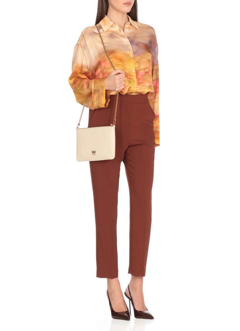Pinko Life Printed Viscose Shirt In Orange
