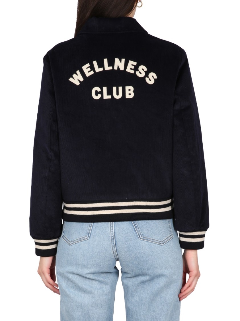 Sporty And Rich Cropped Black Varsity Jacket