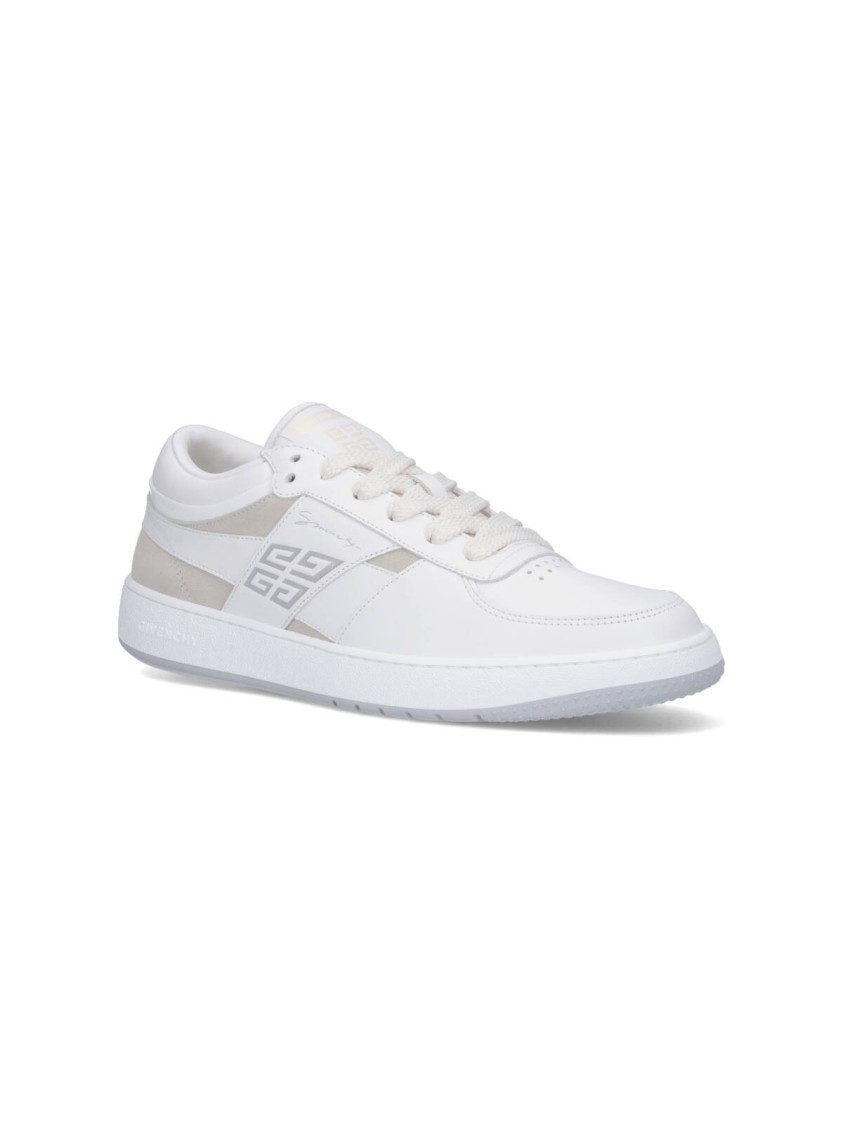 Givenchy G Move White Low Top Sneakers With Logo Detail On The Side In Leather Man In White