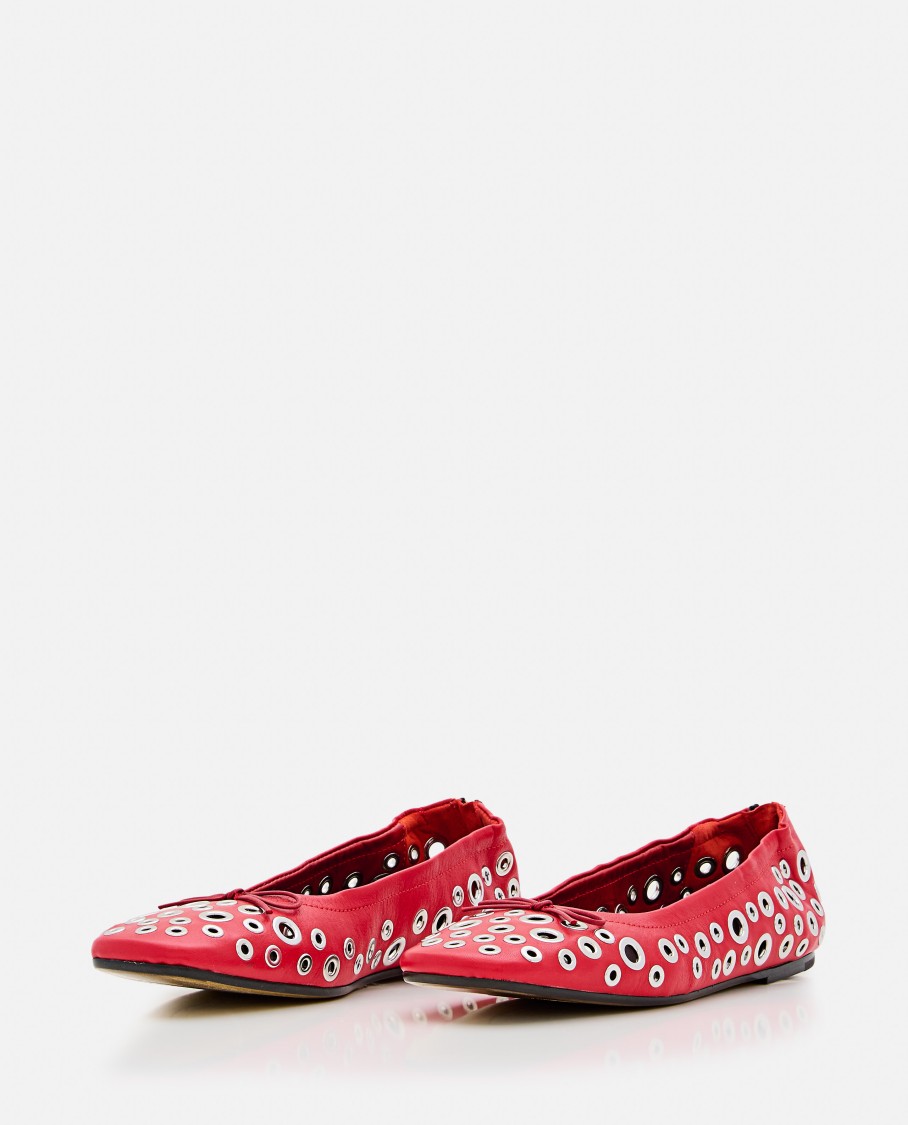 Golden Goose Amy Eyelet-embellished Nappa Ballerina Flats
