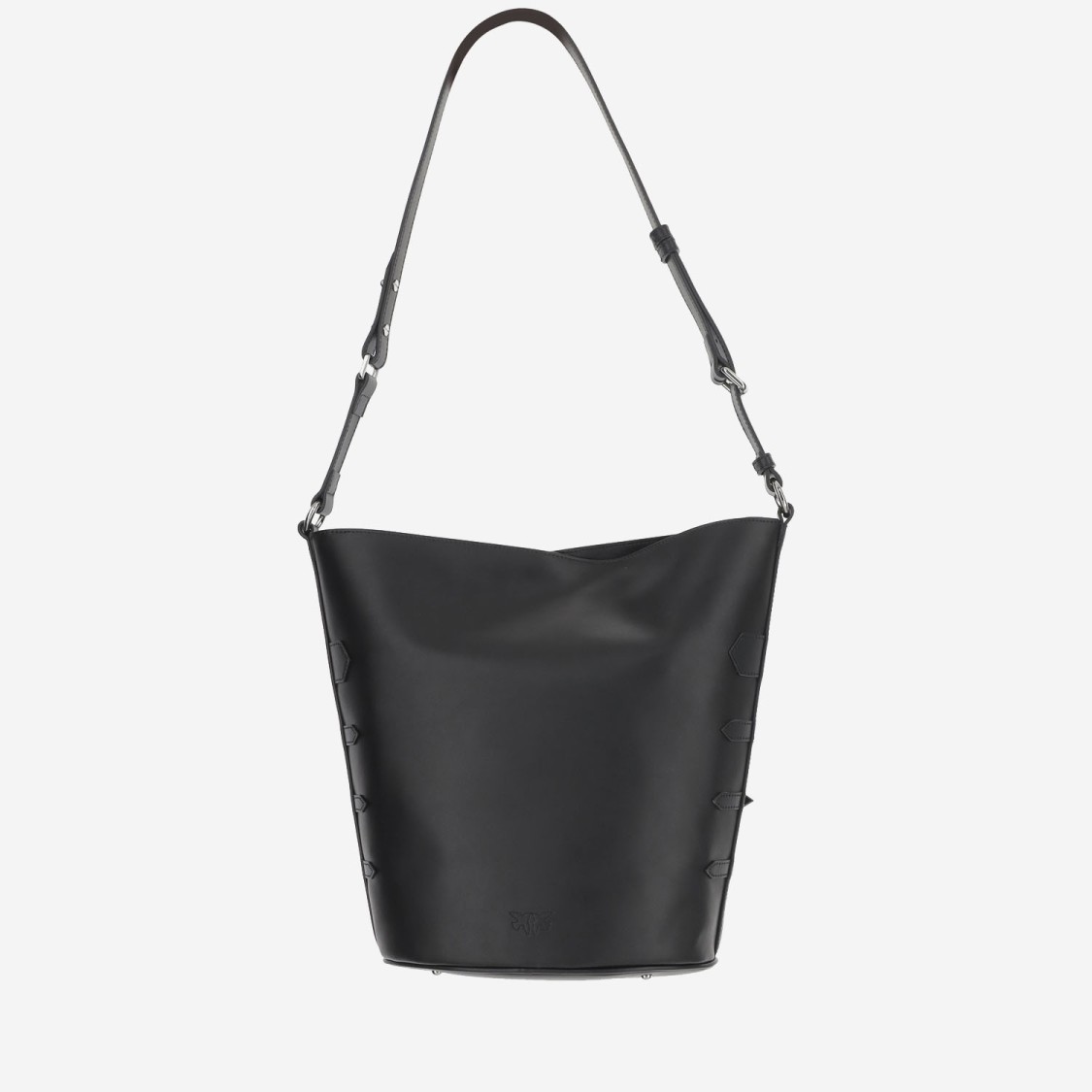 Pinko Leather Shoulder Bag With Straps In Black