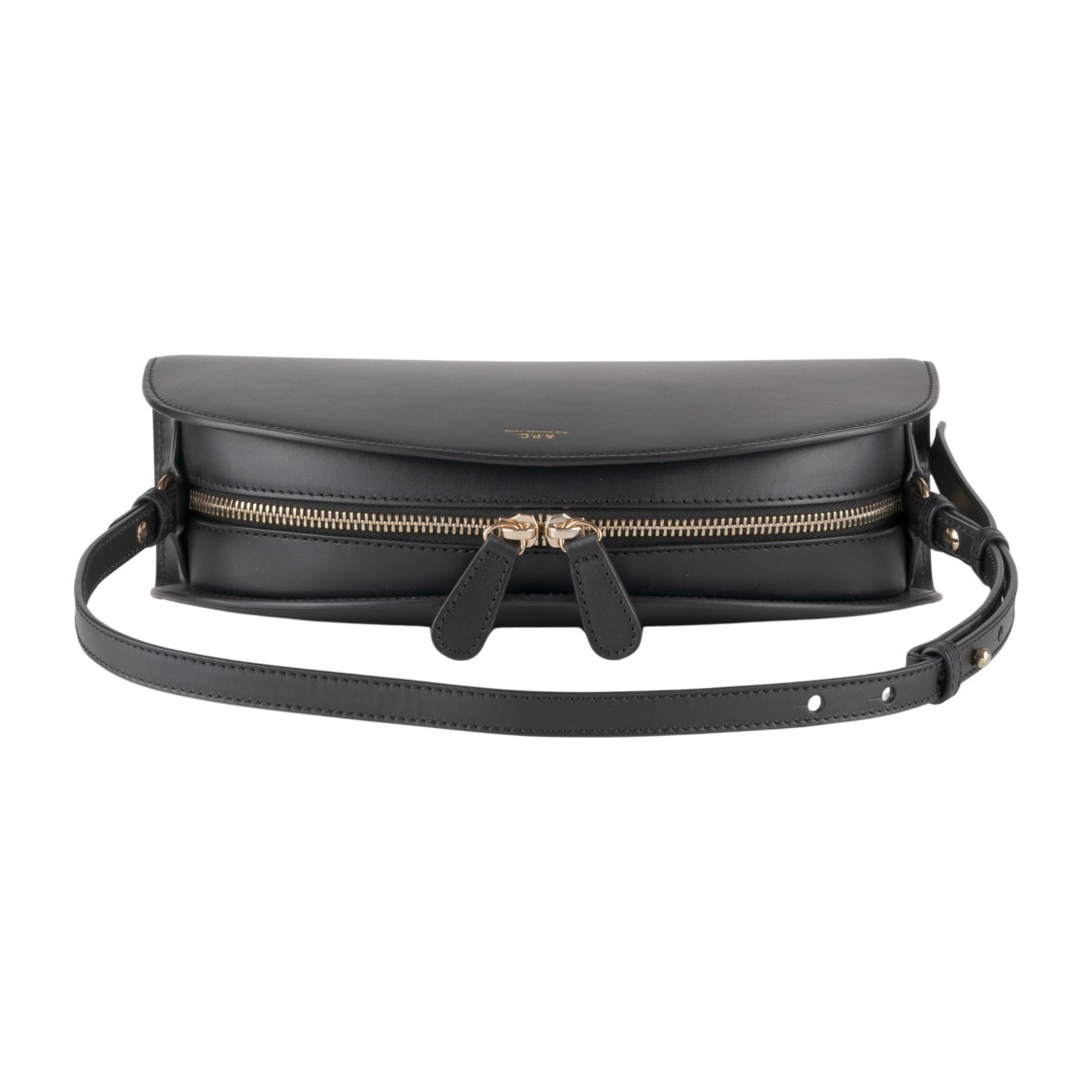 Apc Mini Demi-lune Structured Shoulder Handbag In Black