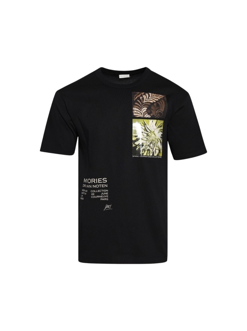 Dries Van Noten Crew Neck Graphic Print T-shirt In Black