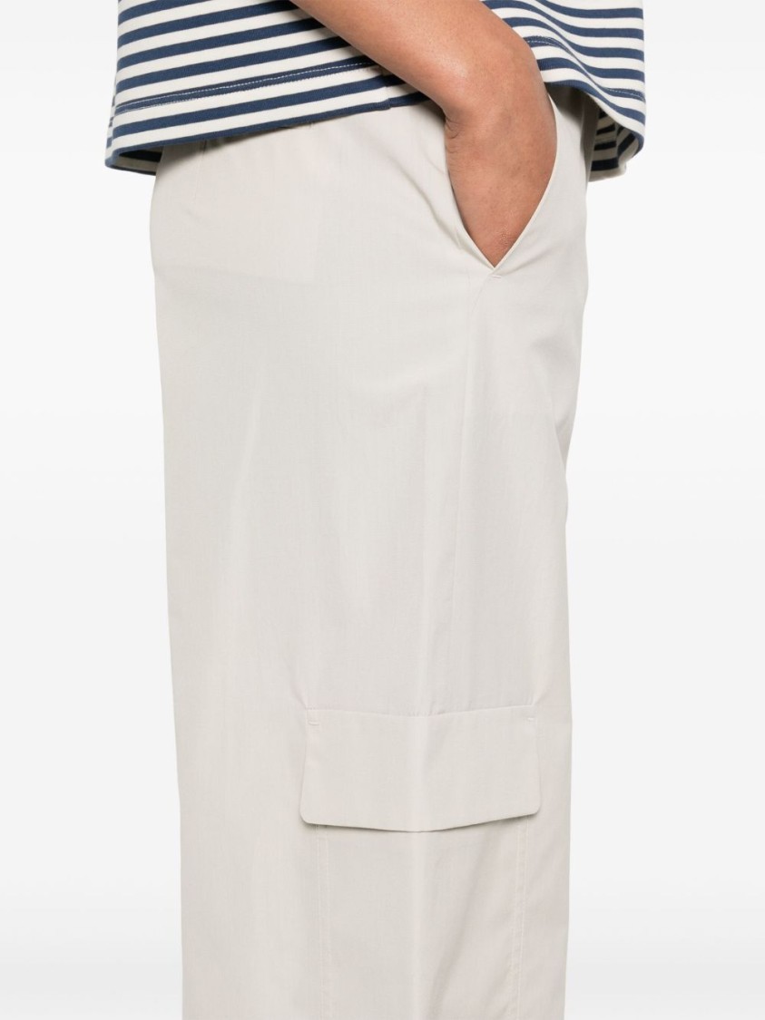 Max Mara Wide-leg Beige Trousers With High Waist In Neutral