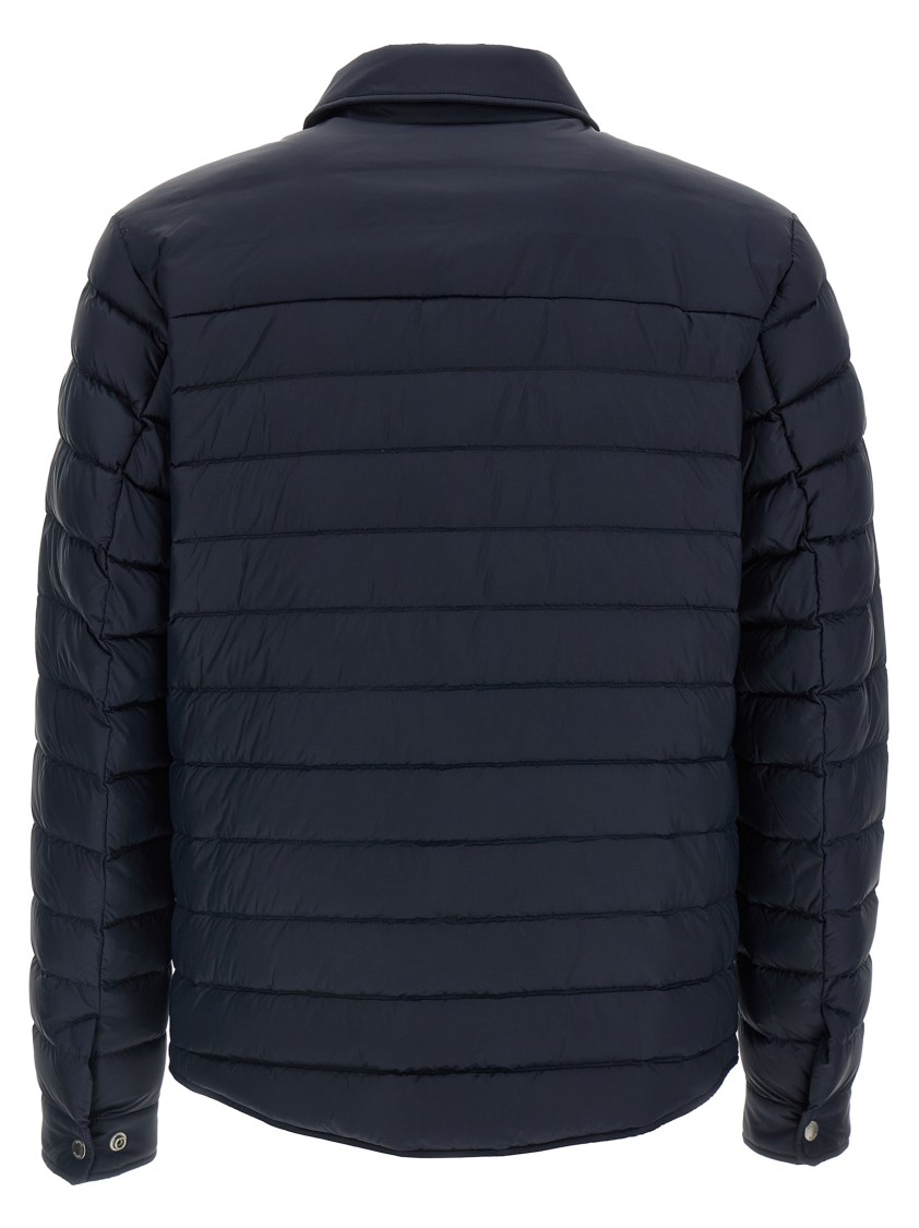 Hugo Boss Quilted Shirt-collar Padded Jacket In Blue