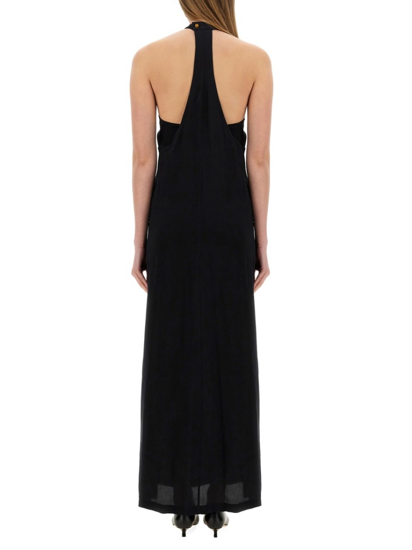 Alysi Halter-neck Maxi Dress In Black