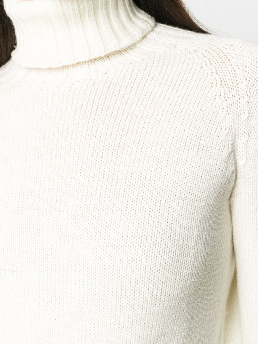 Drumohr White Turtleneck Sweater In White