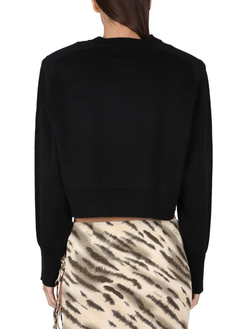 Rotate Birger Christensen Rotate Birgerchristensen Cropped Shirt With Logo