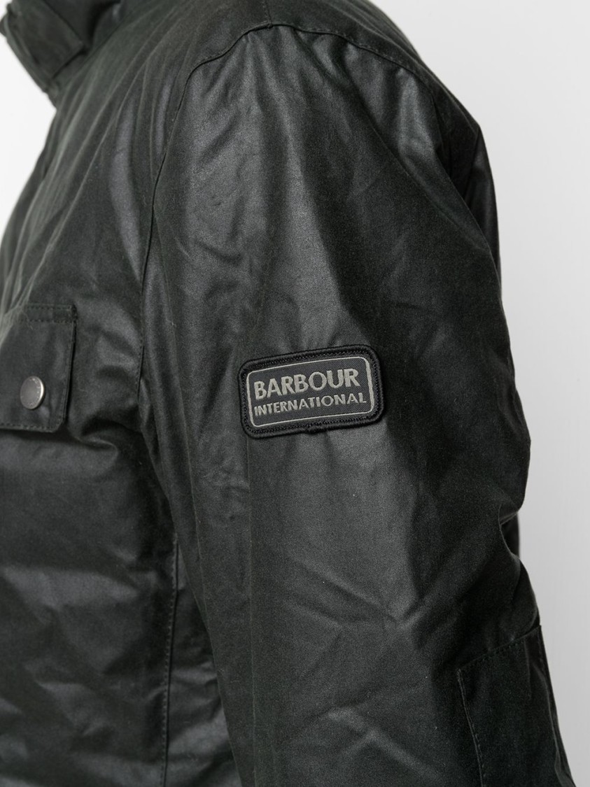 Barbour Duke Waxed Jacket In Black