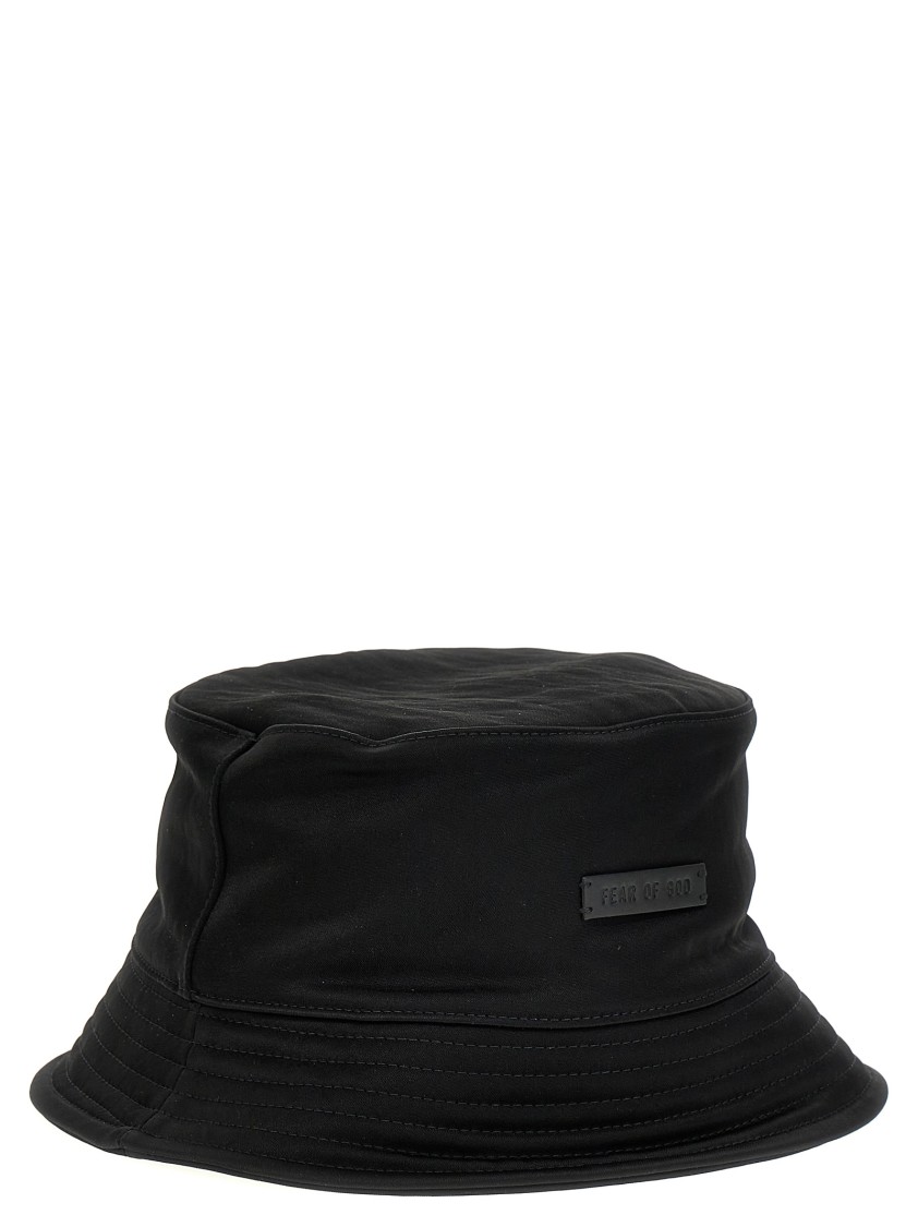 Fear Of God Logo Patch Bucket Hat In Black