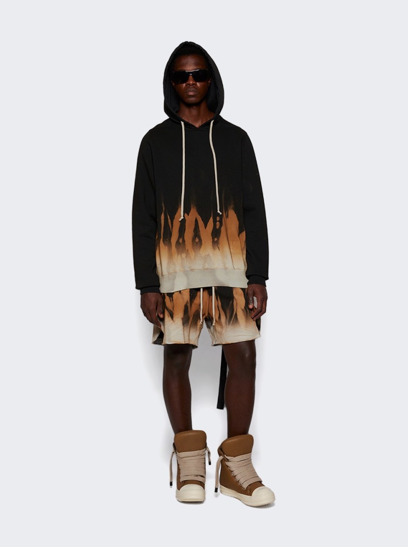 Rick Owens Drkshdw Drkshdw By Rick Owens Oversized Hoodie Black And Terra