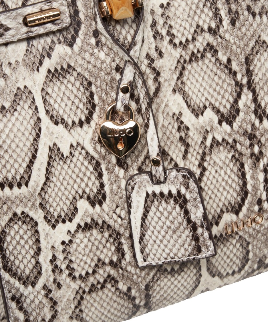 Liu •jo Liu Jo Grey Handbag With Textured Snake Pattern