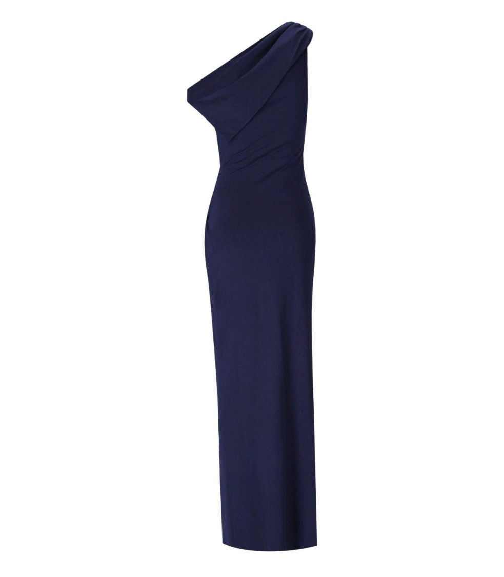 Elisabetta Franchi Red Carpet Oltremare Asymmetric Dress In Blue