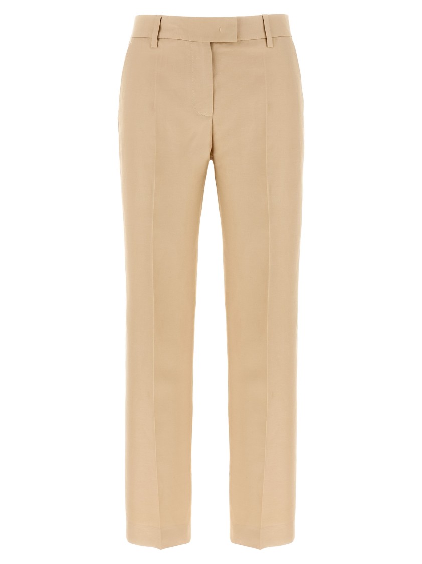 Alberto Biani Tailored Trousers With Button Detail And Pockets In Nude