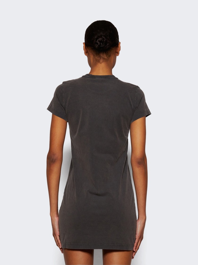 Alexander Wang T T By Alexander Wang Blade Logo Shrunken Tee Dress Washed Cedar In Black